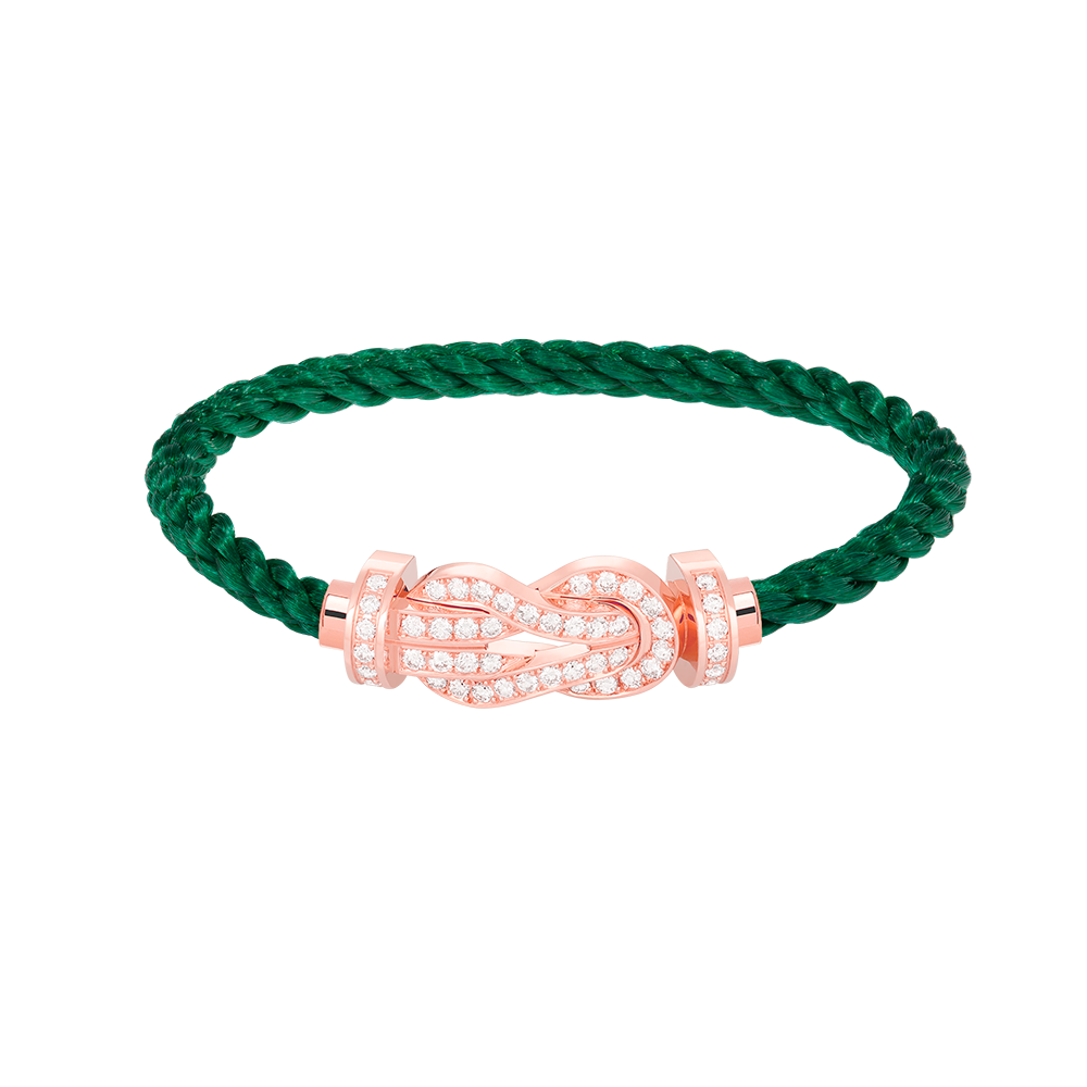 CHANCE LARGE 8 FIGURE BUCKLE FULL DIAMOND BRACELET ROSE GOLD