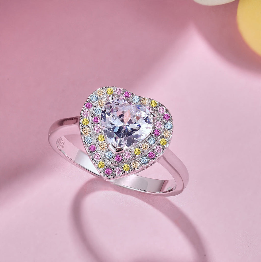 [HOT]Delicate Ebullient Heart Shape Wedding Ring