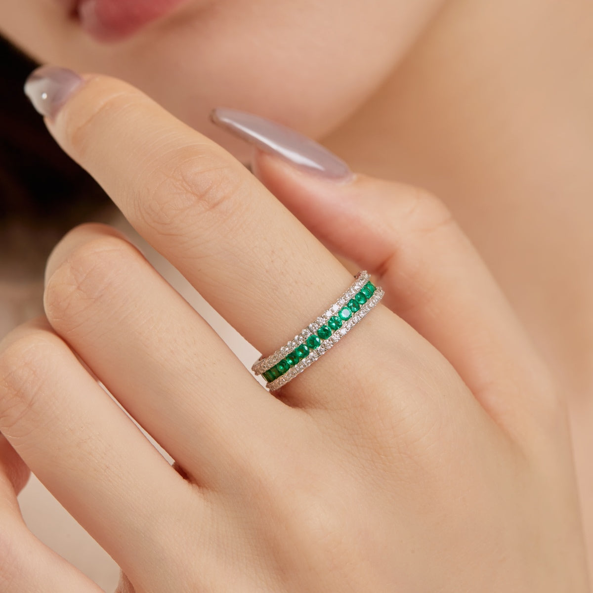 [HOT] Bague quotidienne délicate et colorée à coupe ronde