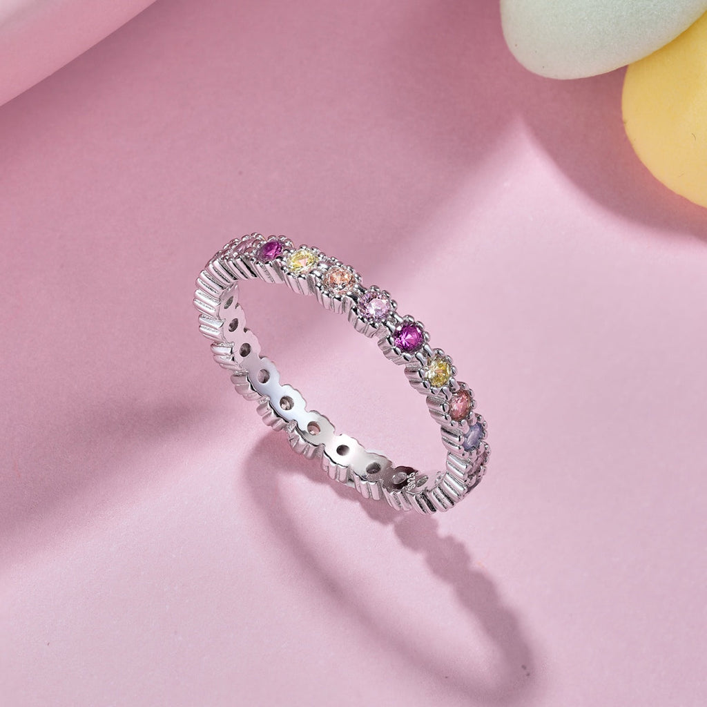 [HOT]Exquisite Colorful Round Cut Party Ring