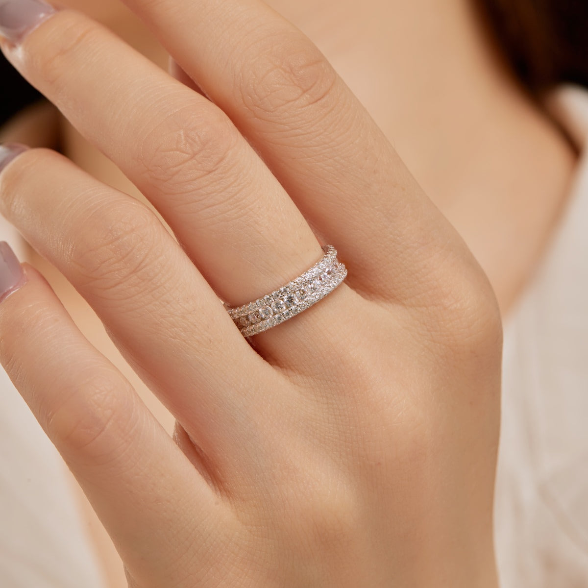 [HOT] Bague quotidienne délicate et colorée à coupe ronde