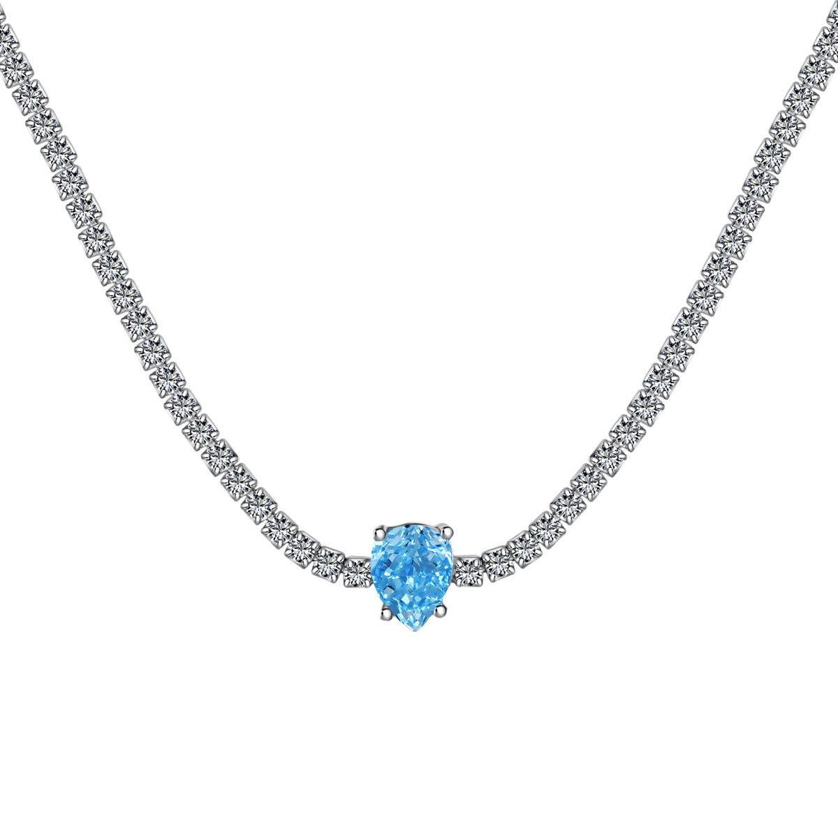 [HOT]1.0 carat Unique Pear Cut Tennis Necklace