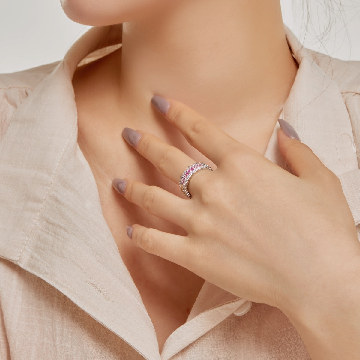 [HOT] Bague quotidienne ornée de motifs colorés et radieux