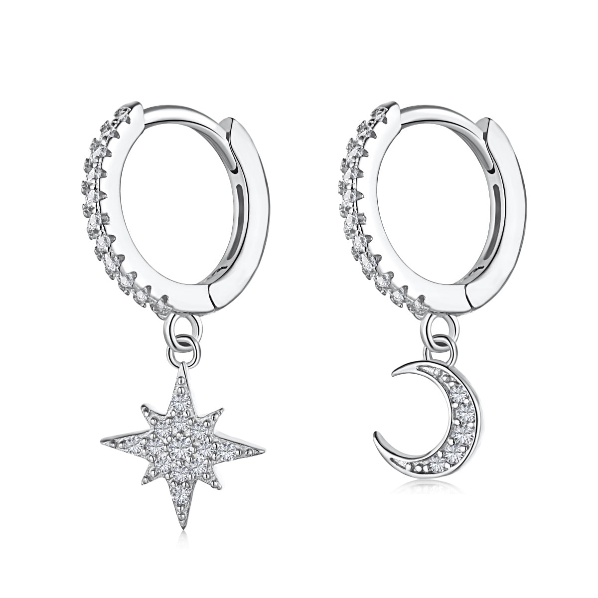[HOT]Boucles d'oreilles asymétriques étoile et lune