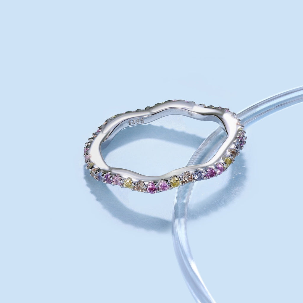 [HOT]Dainty Colorful Round Cut Party Ring