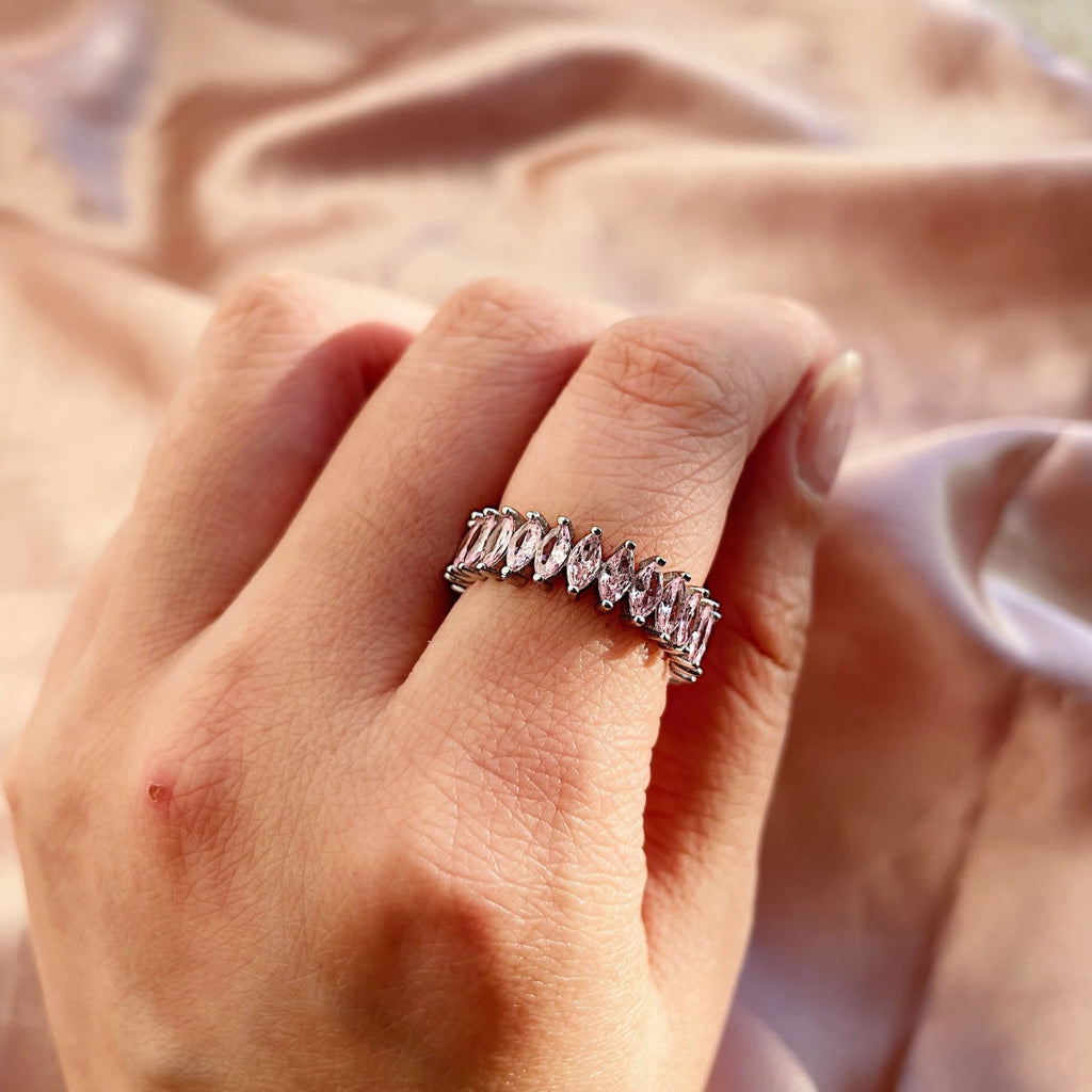 [HOT] Superbe bague de tennis taille marquise