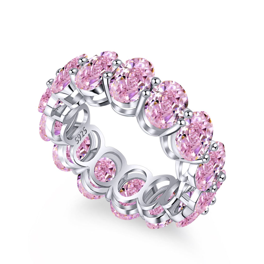 [HOT] Bague de tennis allongée et délicate à taille coussin