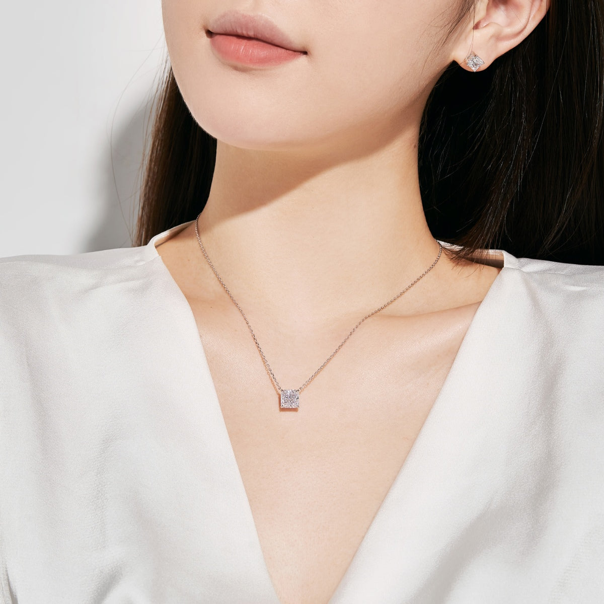 [HOT] Boucles d'oreilles de mariage taille princesse radiante de 1,0 carat