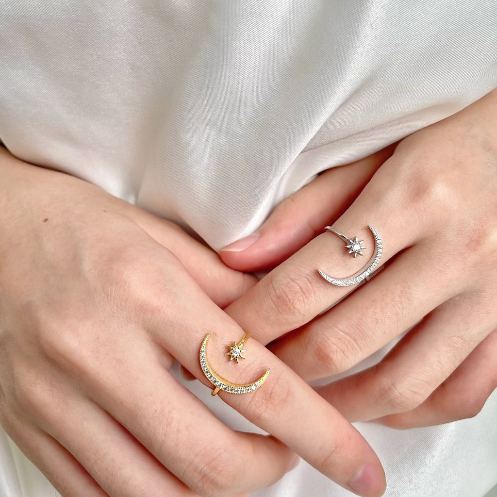 [HOT] Bague Éternité Lune et Étoile