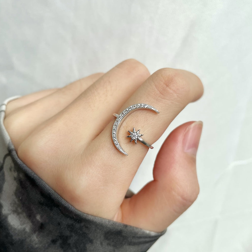 [HOT] Bague Éternité Lune et Étoile