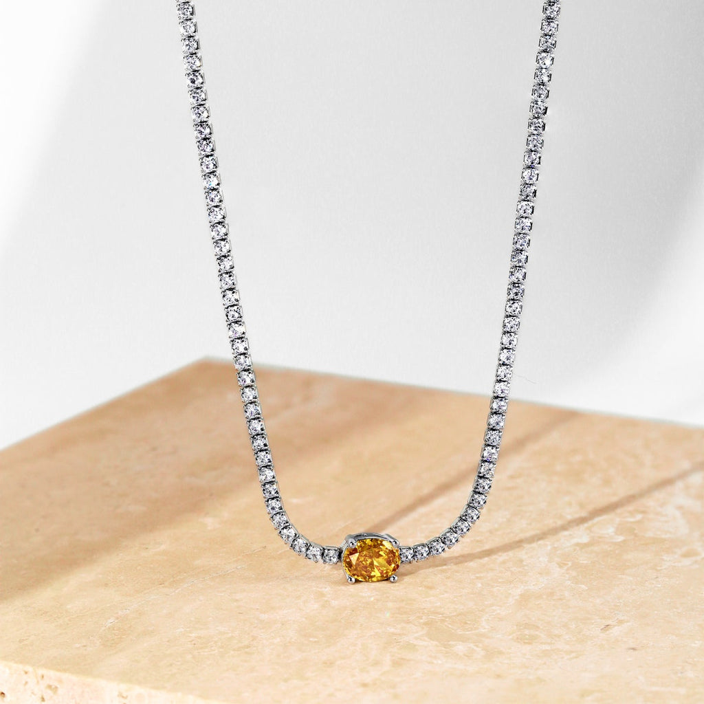 [HOT]1.0 Carat Shining Oval Cut Necklace