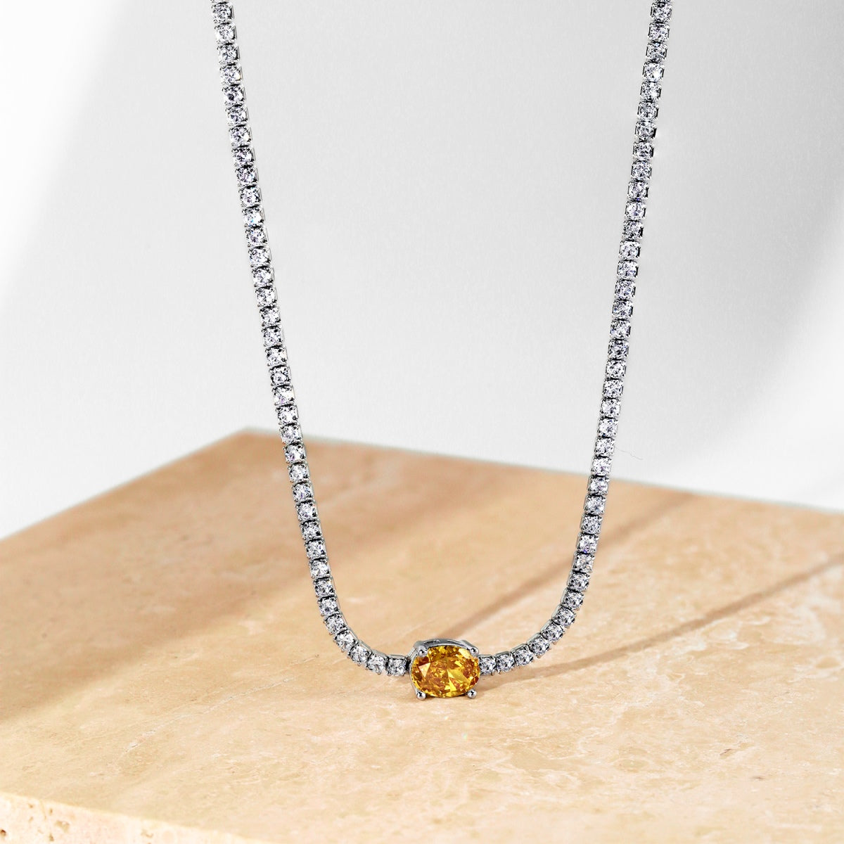 [HOT]1.0 Carat Shining Oval Cut Necklace