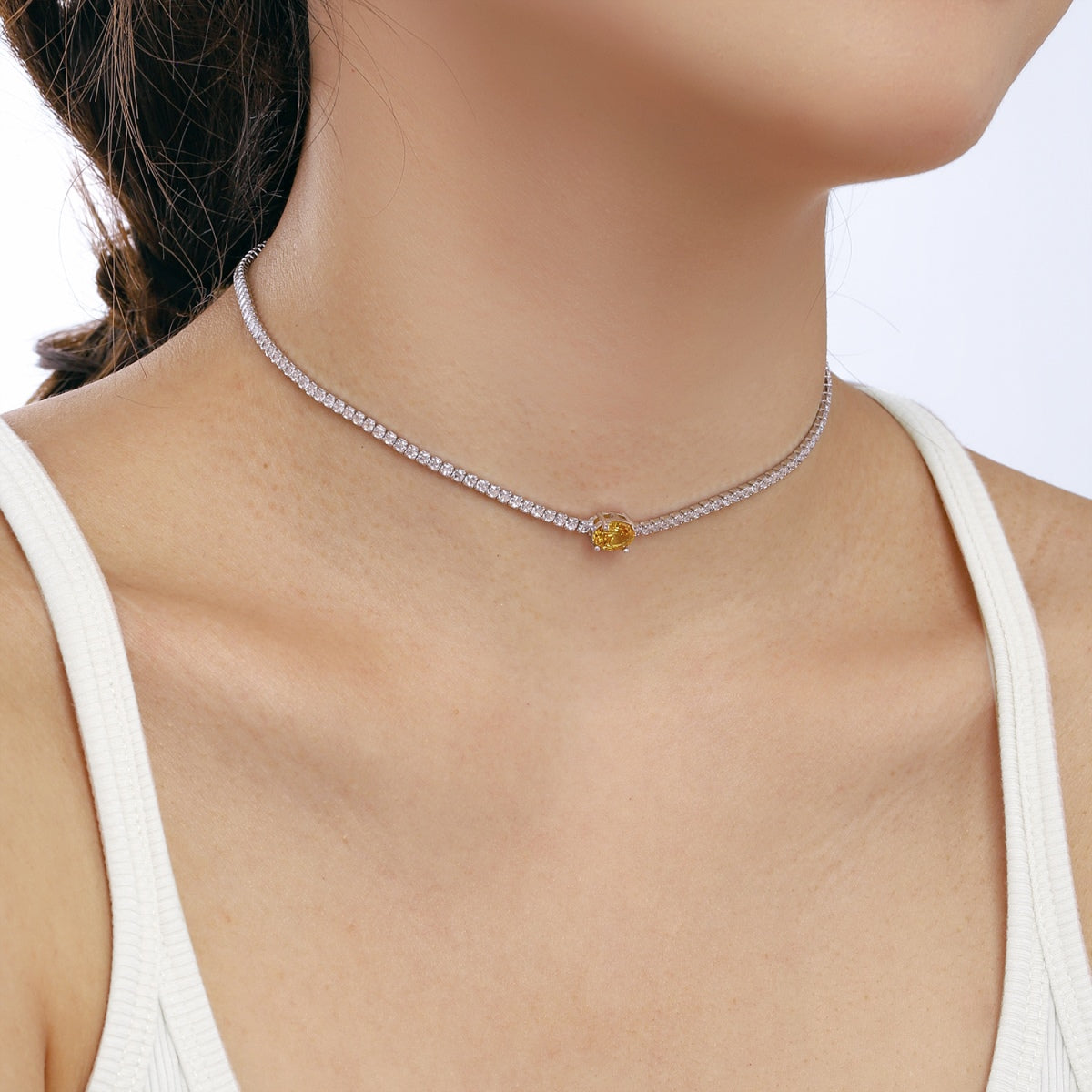 [HOT]1.0 Carat Shining Oval Cut Necklace