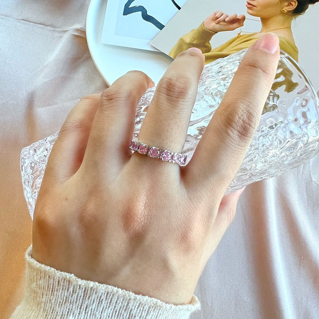[HOT] Bague de tennis ronde Eternity