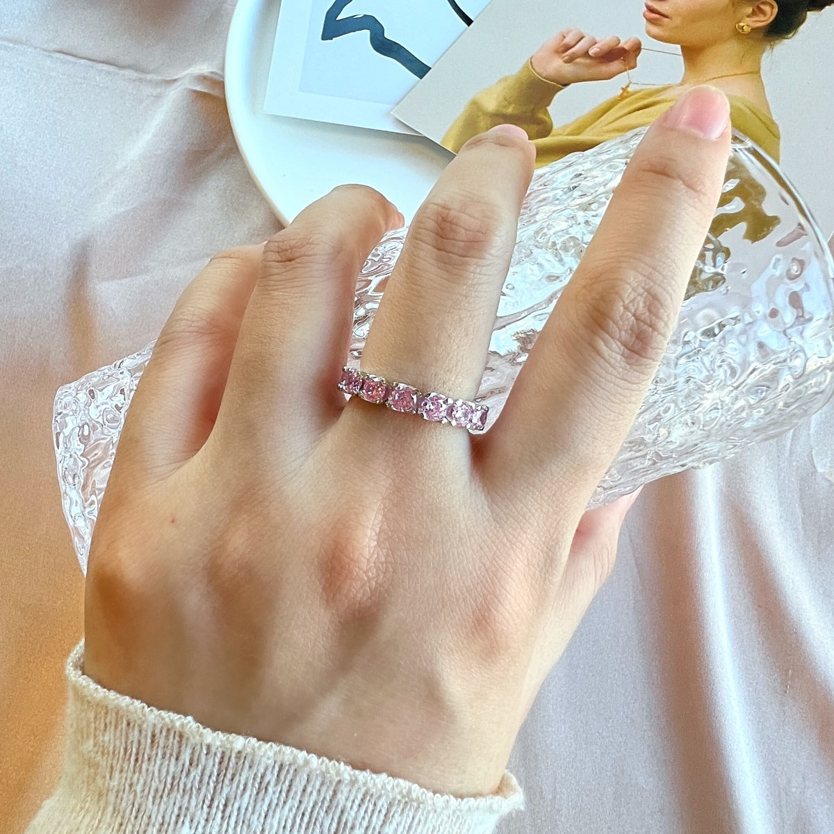 [HOT] Bague de tennis ronde Eternity