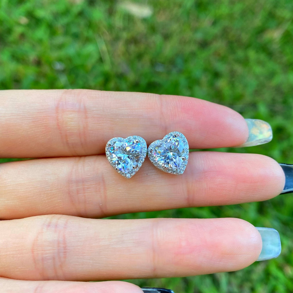[HOT] Boucles d'oreilles scintillantes en forme de cœur pour amoureux