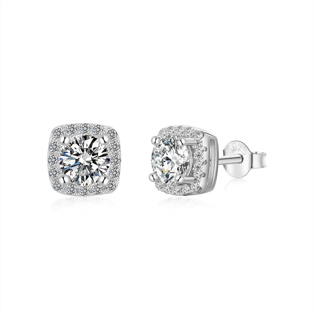 [HOT] Boucles d'oreilles à tige classiques avec pierre centrale ronde