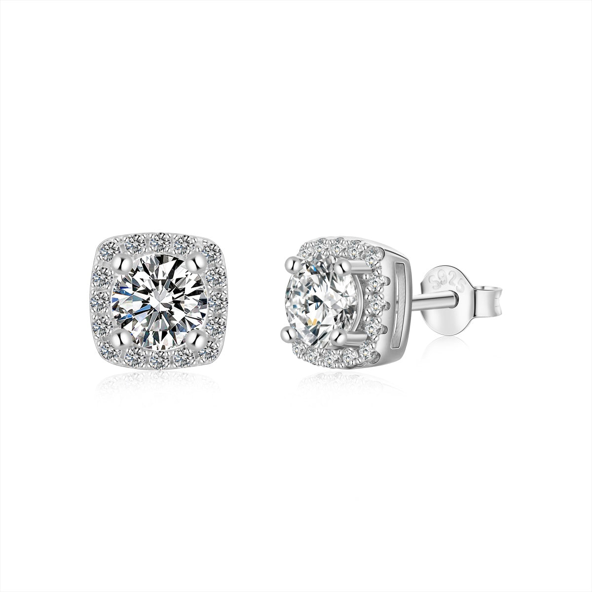 [HOT] Boucles d'oreilles à tige classiques avec pierre centrale ronde