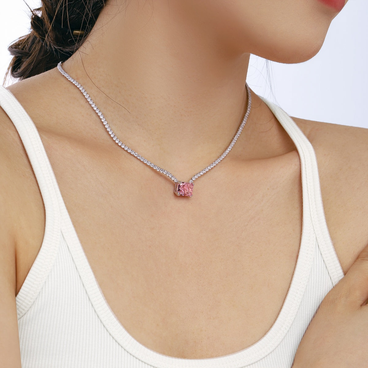[HOT]4.0 Carat Elegant Radiant Cut Necklace