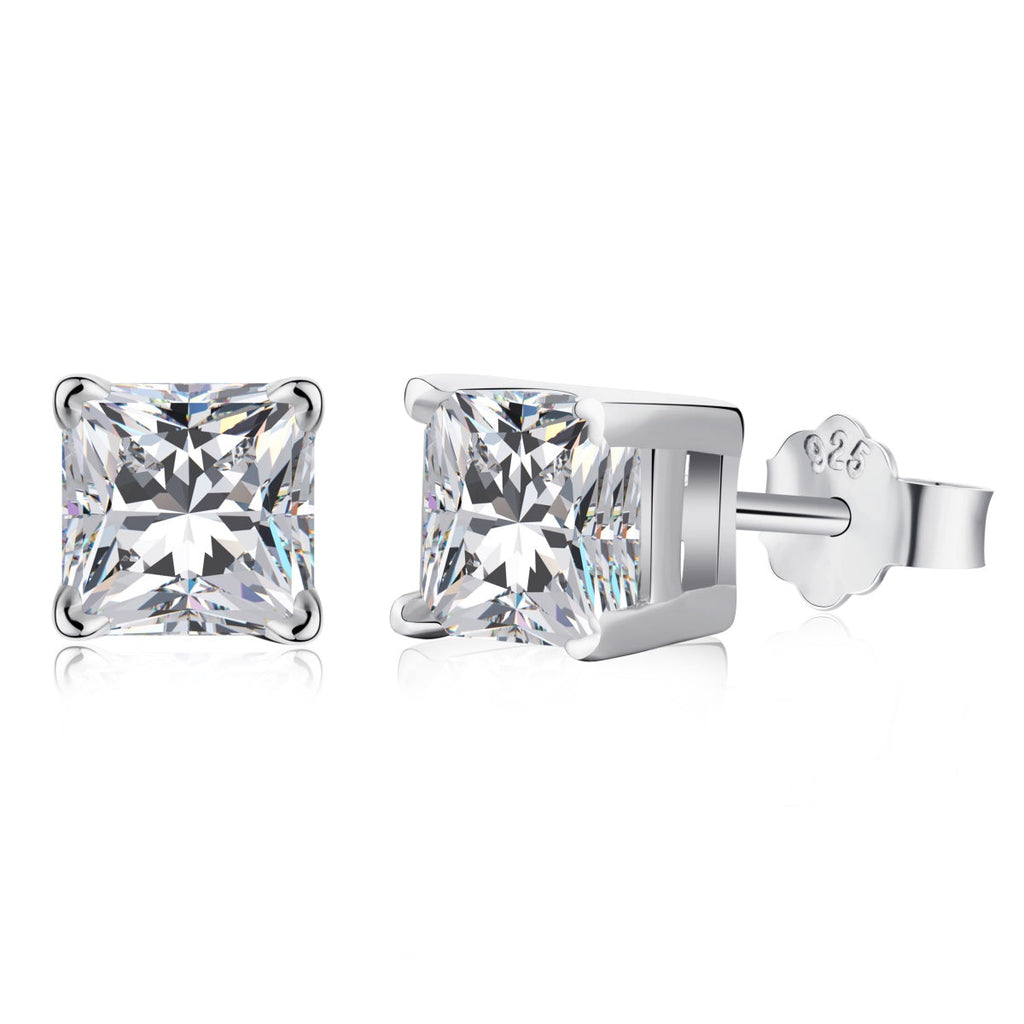 [HOT] Boucles d'oreilles de mariage taille princesse radiante de 1,0 carat