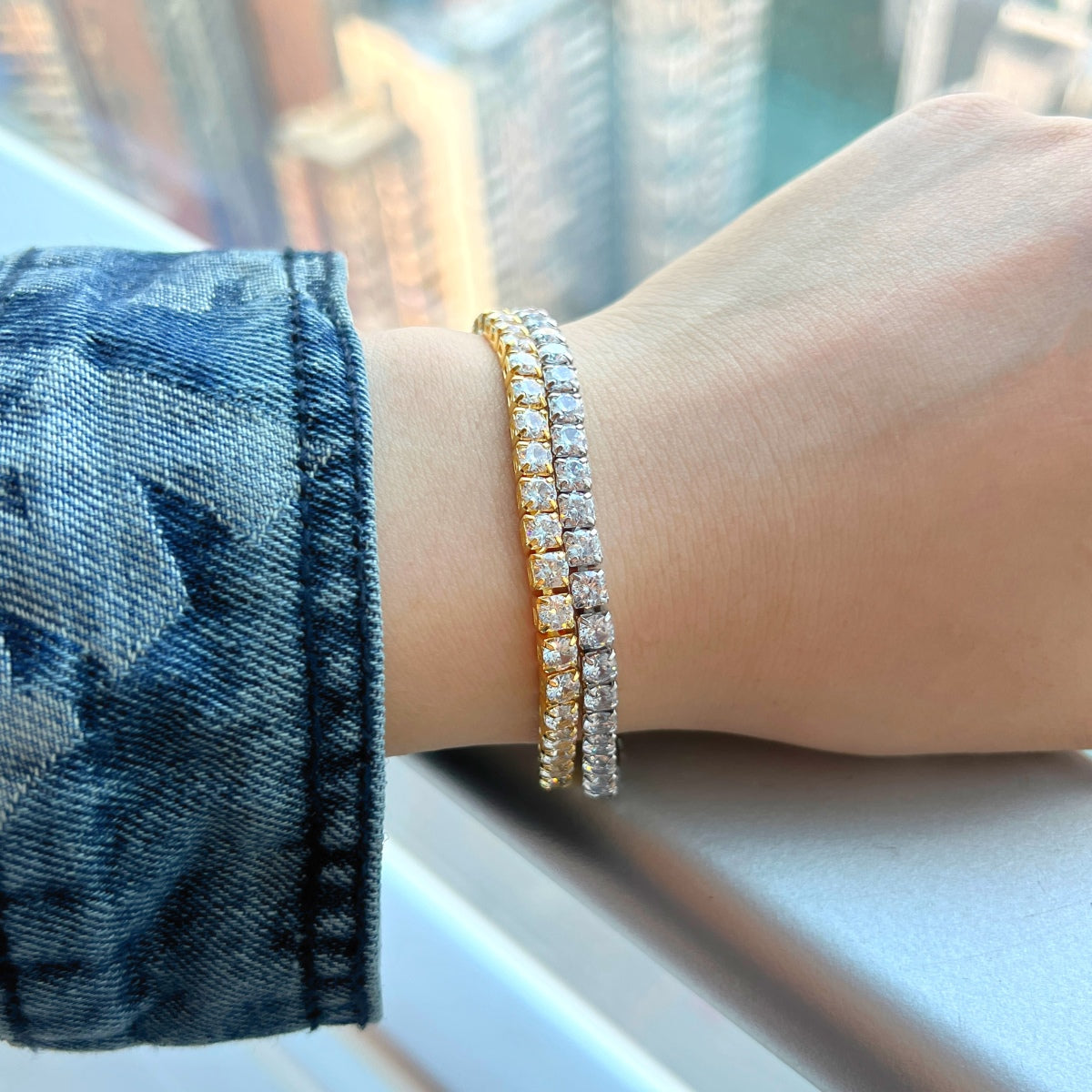 [HOT]Sparkling Radiant Princess Cut Tennis Bracelet