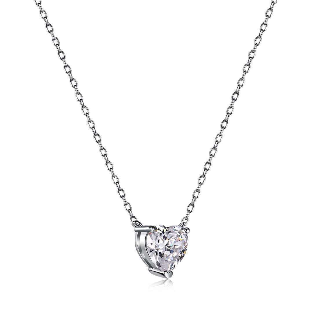 [HOT]Heart Shape Main Stone Pendant Collarbone Necklace