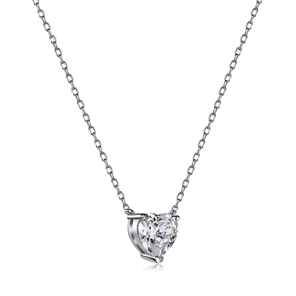 [HOT]Heart Shape Main Stone Pendant Collarbone Necklace