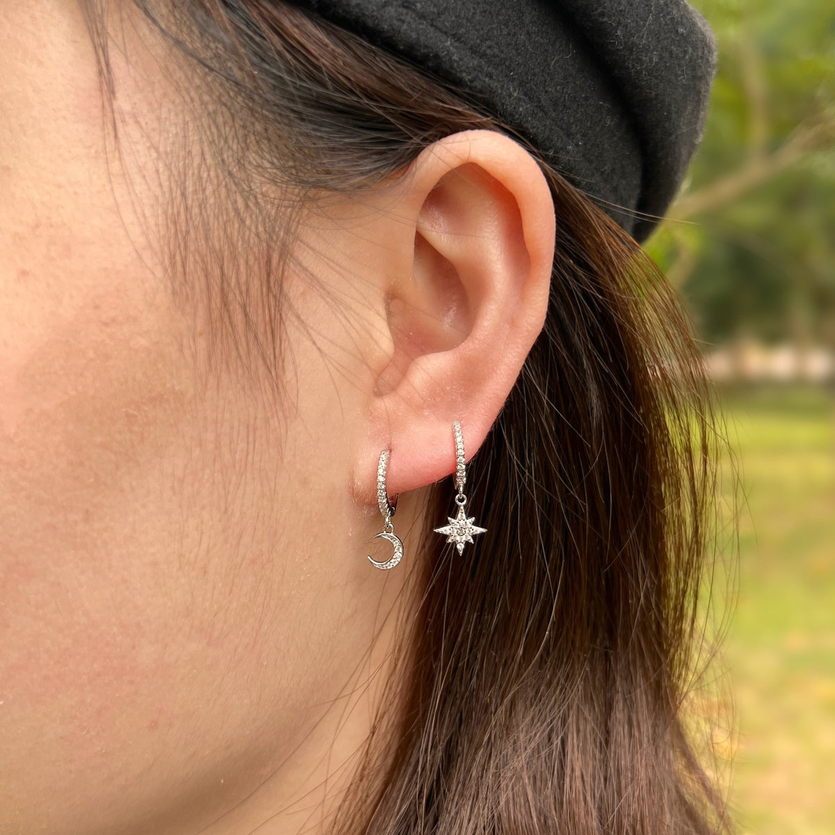 [HOT]Boucles d'oreilles asymétriques étoile et lune