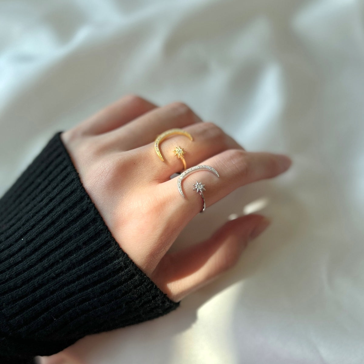 [HOT] Bague Éternité Lune et Étoile