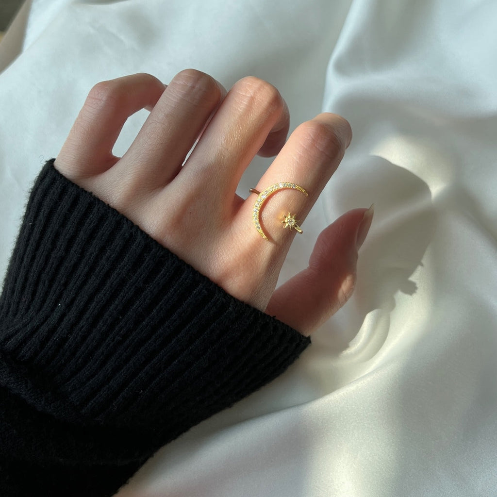 [HOT] Bague Éternité Lune et Étoile