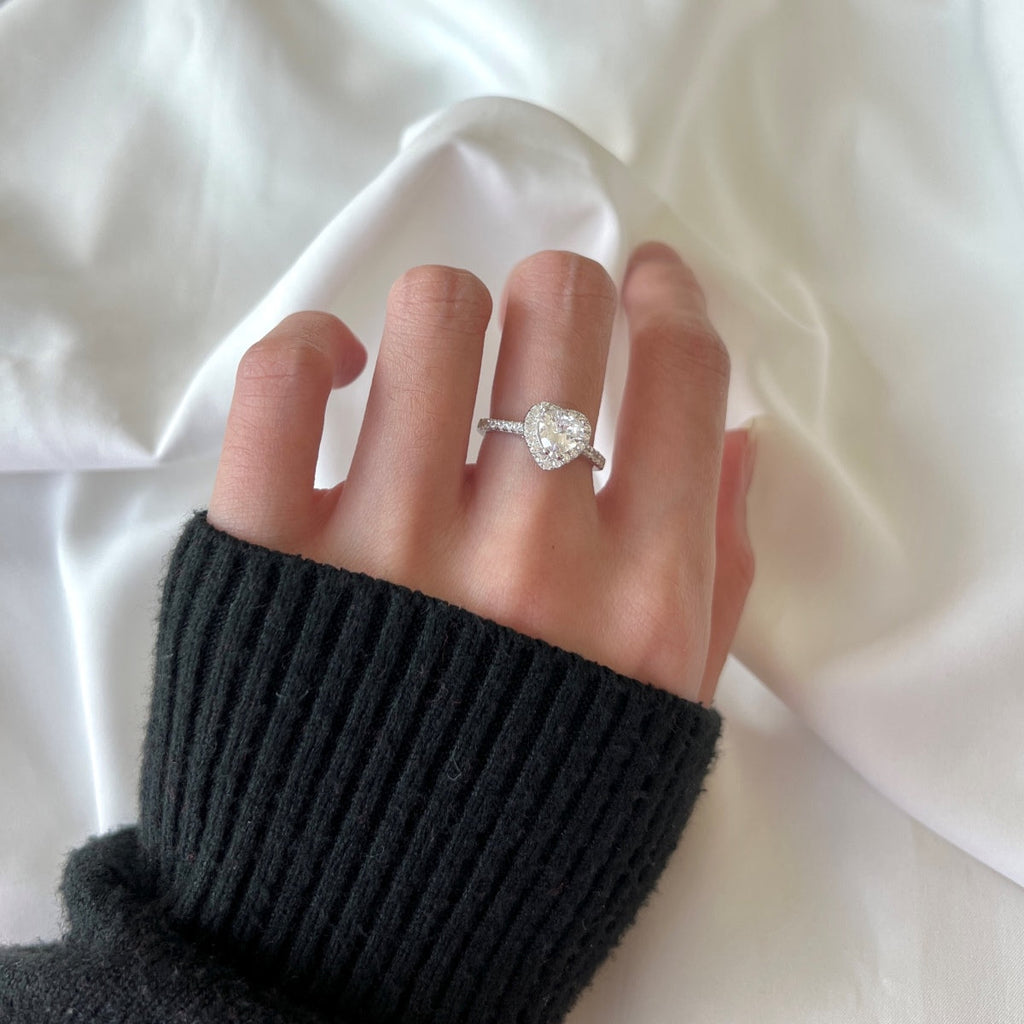 [HOT] Bague d'amour romantique en forme de cœur éclaboussante et éternelle