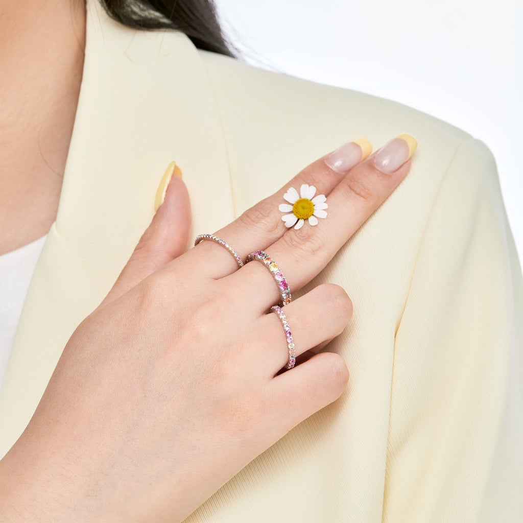 [HOT]Dazzling Lustrous Round Cut Tennis Ring