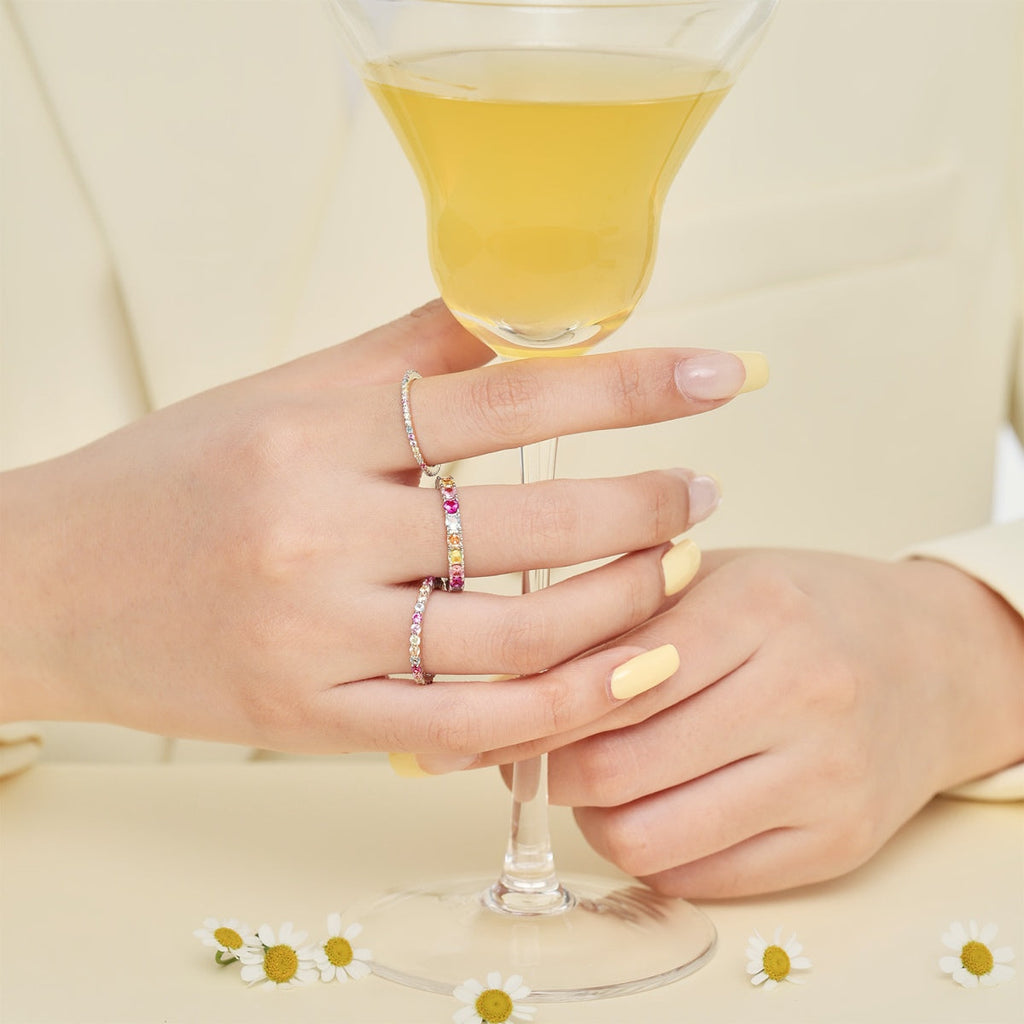 [HOT]Dazzling Lustrous Round Cut Tennis Ring