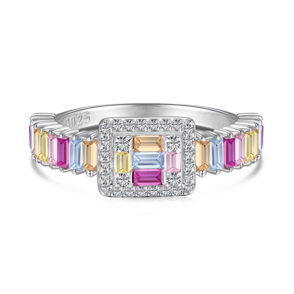 [HOT] Bague de fête exquise et colorée à coupe radiante