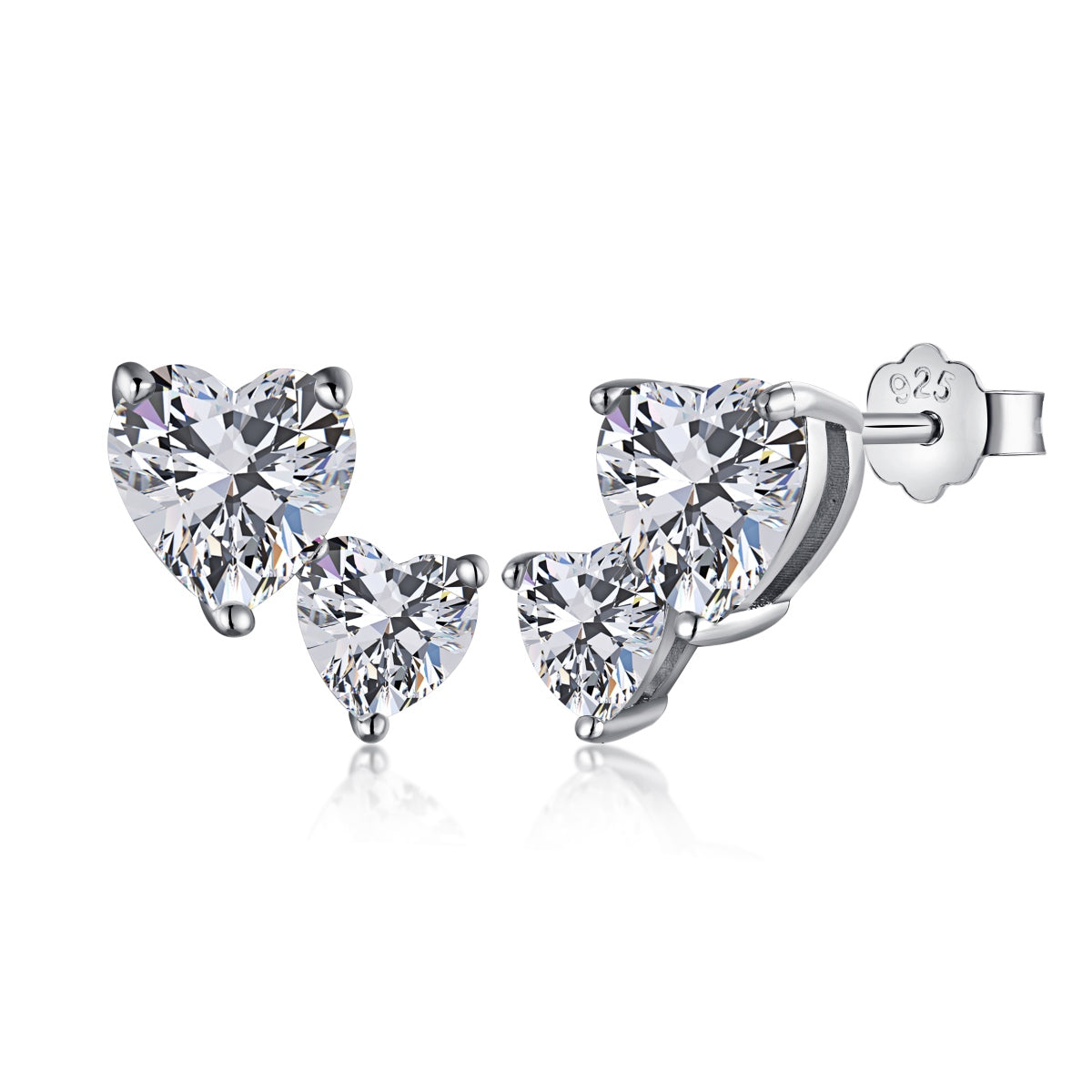 [HOT] Boucles d'oreilles classiques de style princesse en forme de double cœur