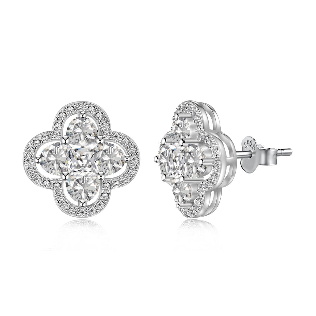 [HOT] Boucles d'oreilles exquises en forme de trèfle à quatre feuilles porte-bonheur