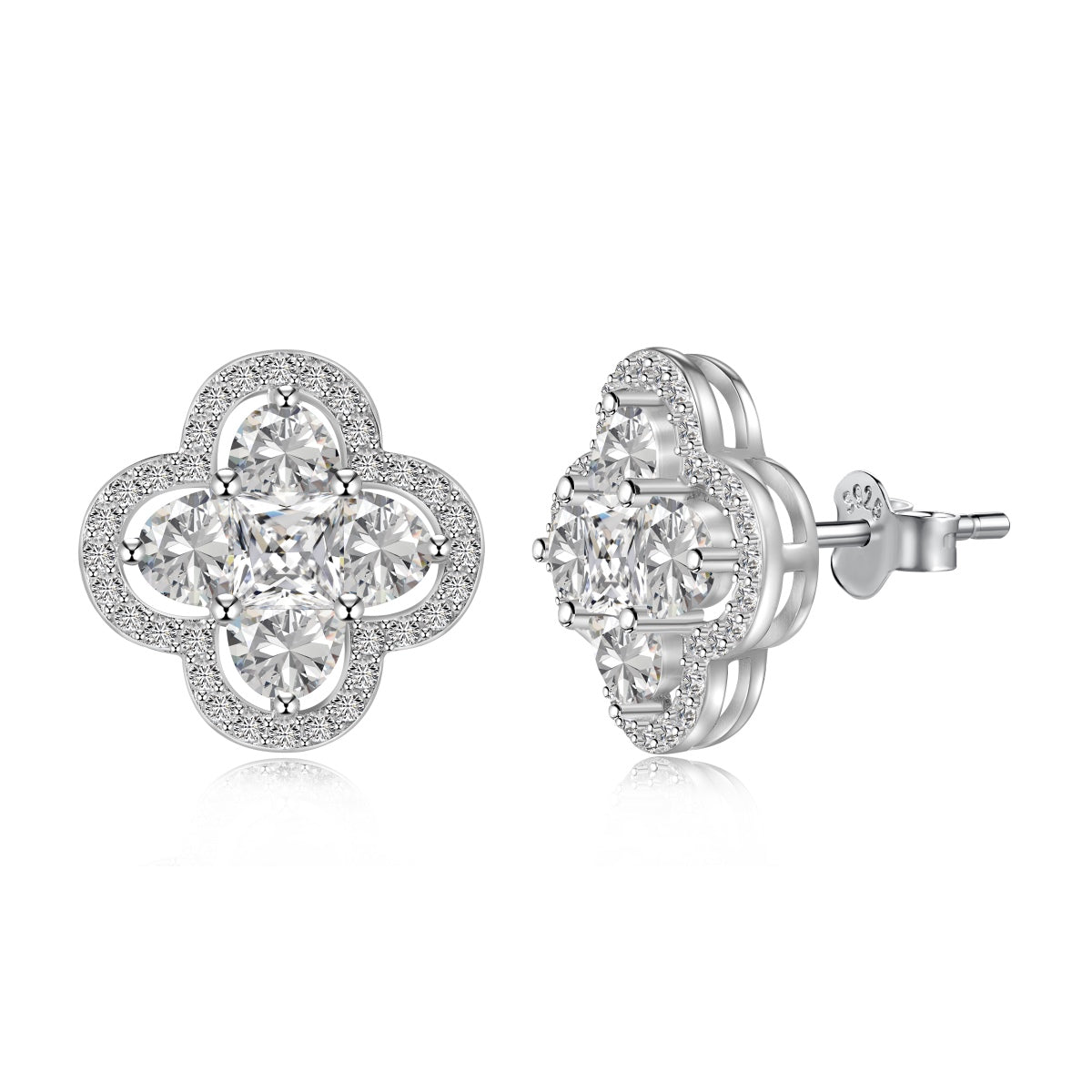 [HOT] Boucles d'oreilles exquises en forme de trèfle à quatre feuilles porte-bonheur
