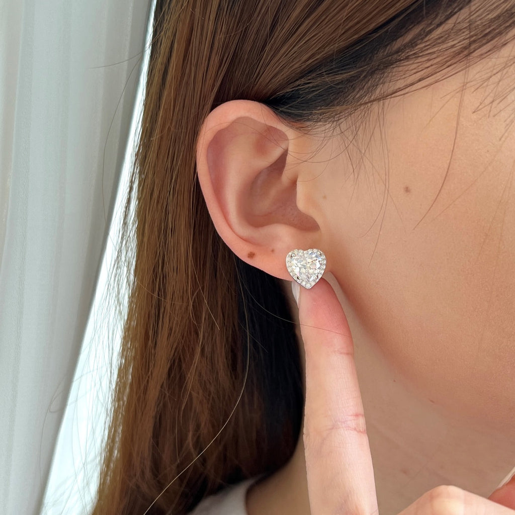 [HOT] Boucles d'oreilles scintillantes en forme de cœur pour amoureux