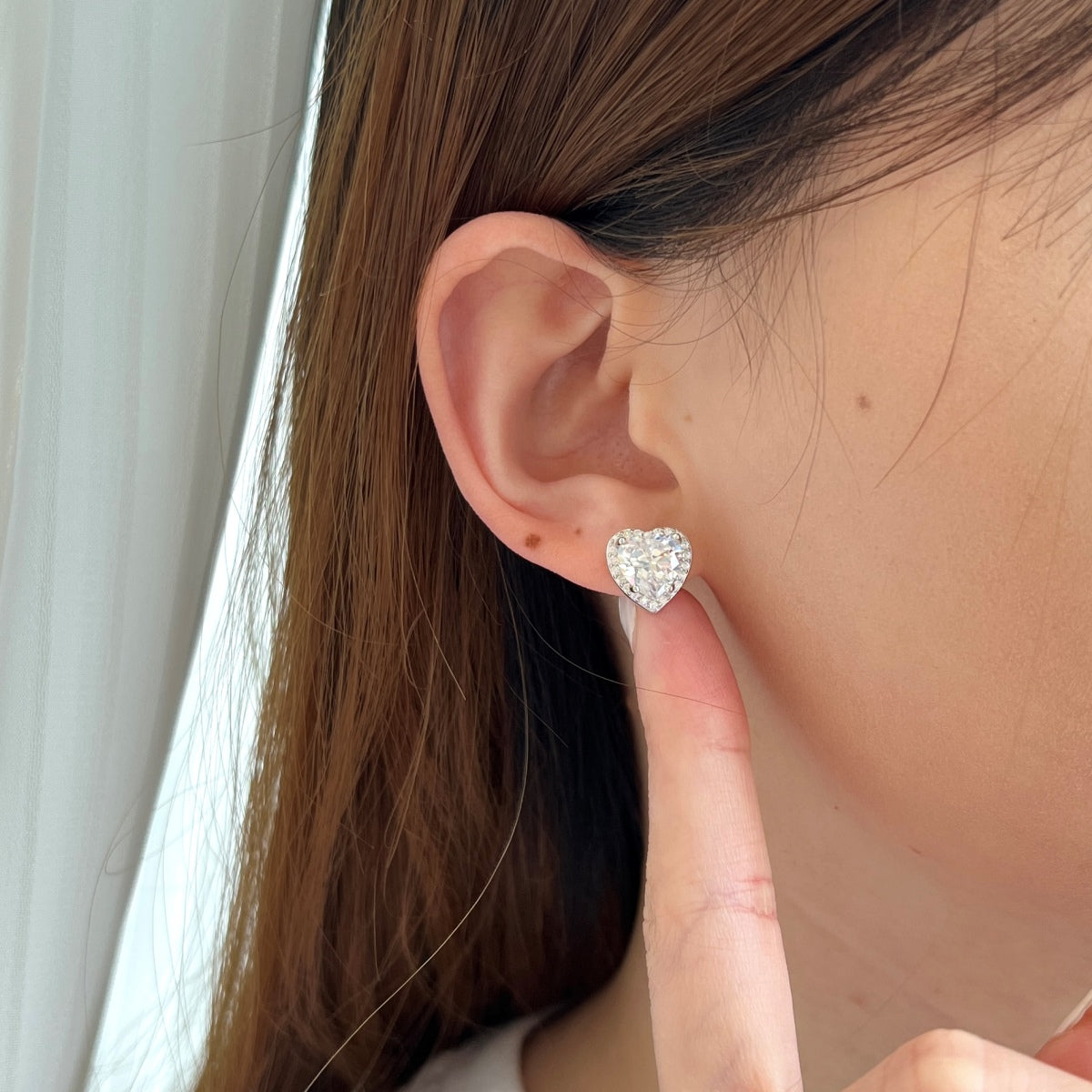 [HOT] Boucles d'oreilles scintillantes en forme de cœur pour amoureux