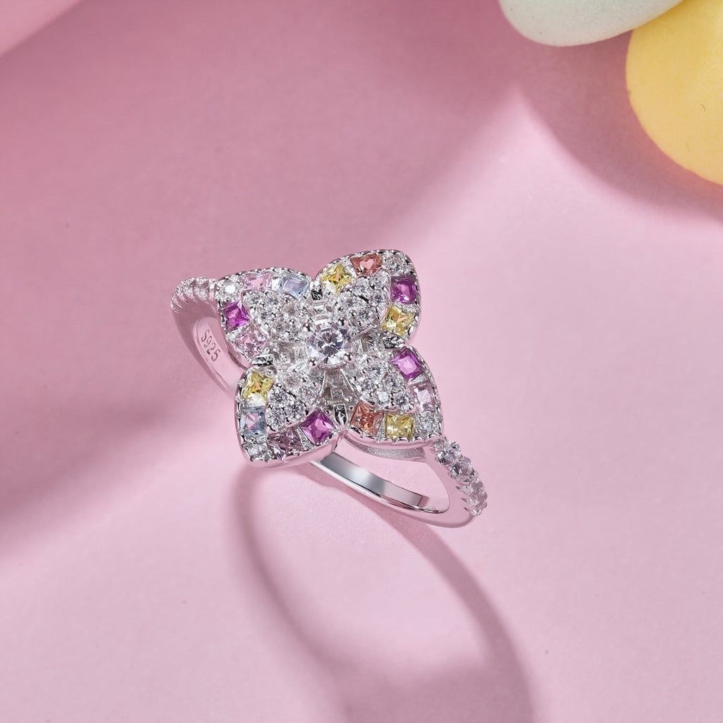 [HOT]Luxurious Colorful Flower Shape Banquet Ring
