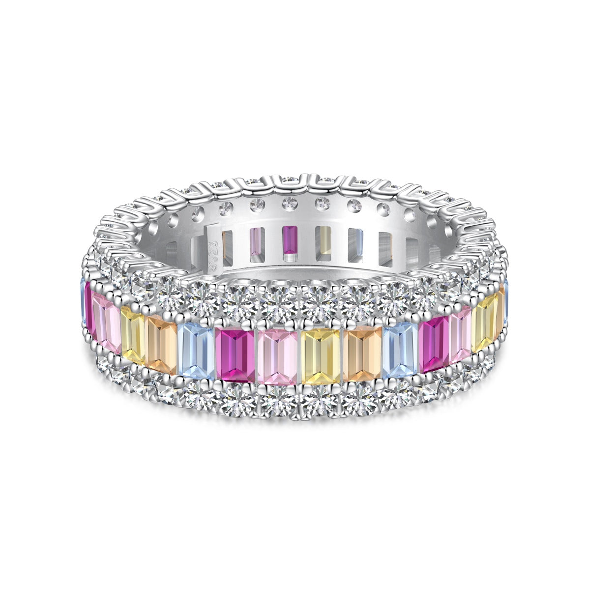 [HOT] Bague quotidienne délicate et colorée à taille radieuse