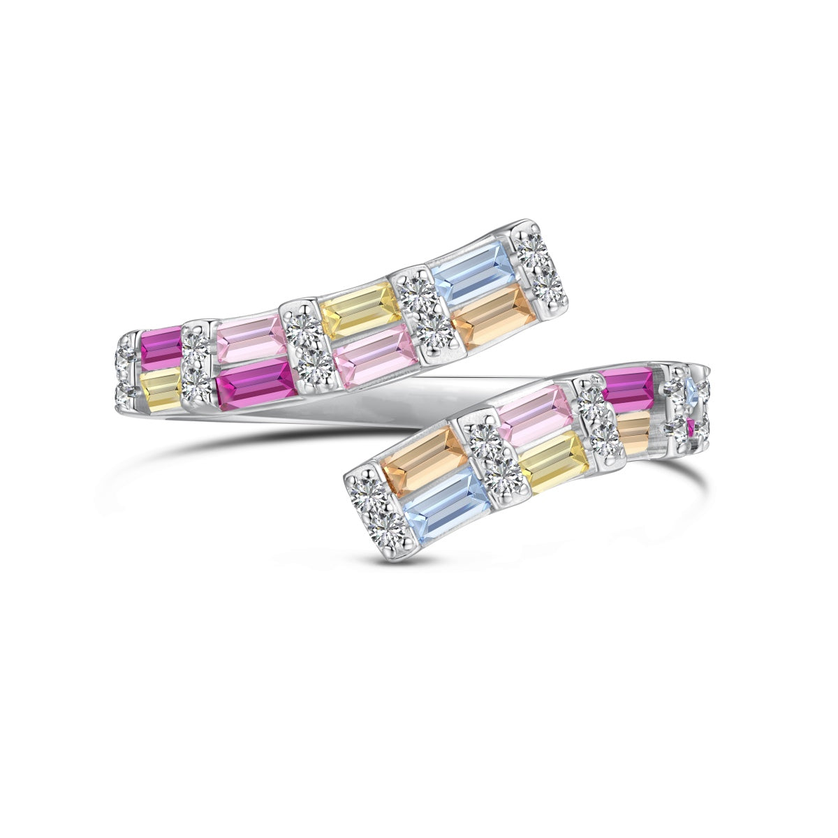 [HOT] Charmante bague quotidienne ajustable colorée à coupe radiante