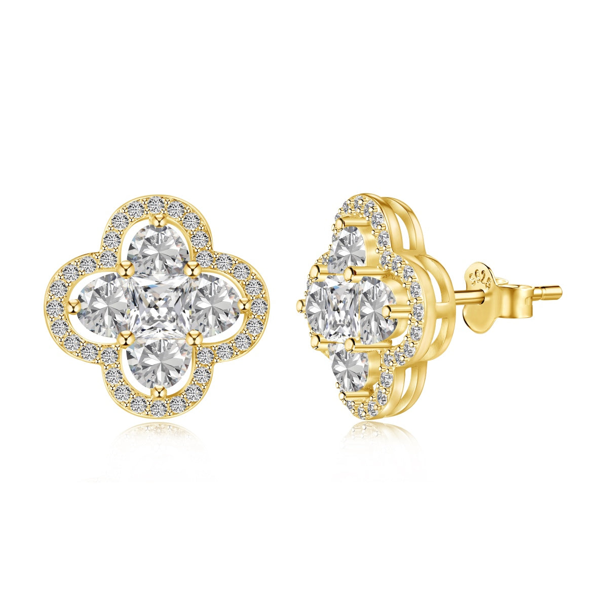[HOT] Boucles d'oreilles exquises en forme de trèfle à quatre feuilles porte-bonheur