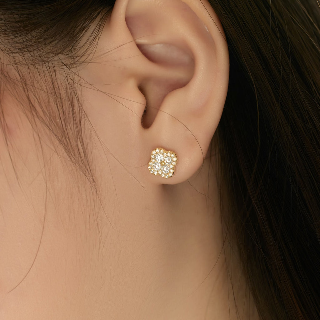 [HOT] Boucles d'oreilles en forme de fleur de trèfle à quatre feuilles