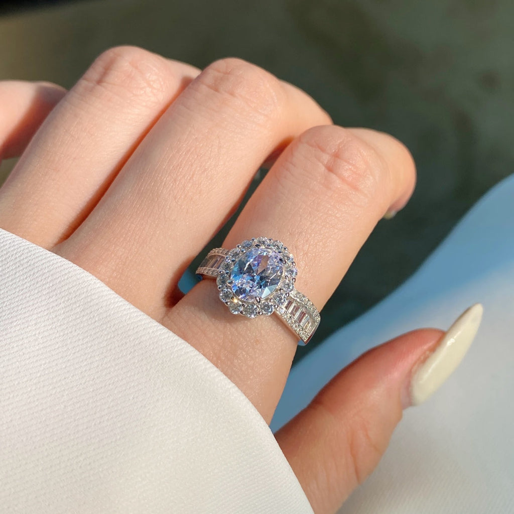 [HOT] Bague de banquet éblouissante et charmante de 1,5 carat à taille ovale