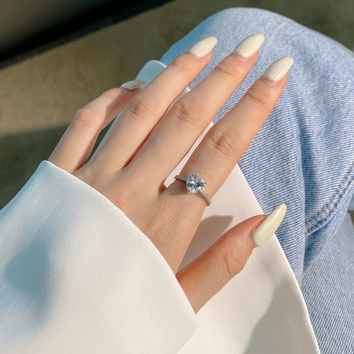[HOT] Bague d'amoureux taille cœur éblouissante et brillante de 2,0 carats