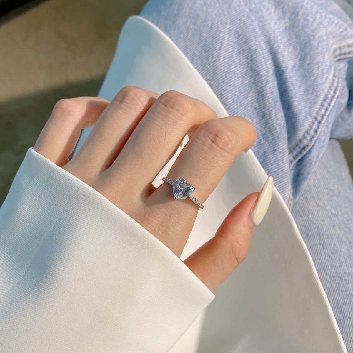 [HOT] Bague d'amoureux taille cœur éblouissante et brillante de 2,0 carats