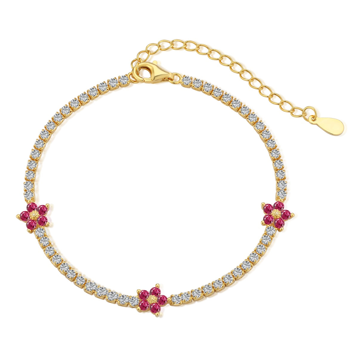 [HOT]Sparkling Flower Shape Tennis Bracelet