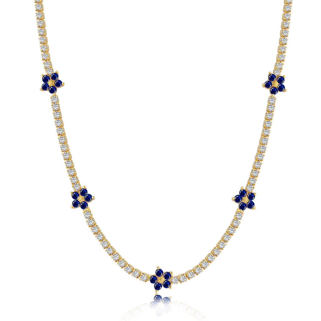 [HOT]Luxurious Colorful Flower Tennis Necklace