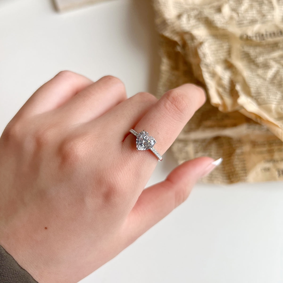 [HOT] Bague d'amoureux taille cœur éblouissante et brillante de 2,0 carats